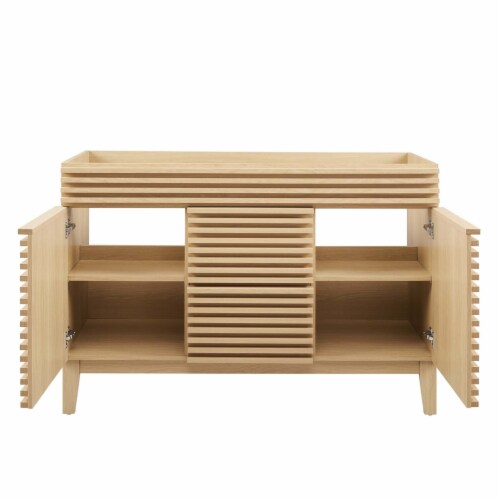 Render 48 Double Bathroom Vanity Cabinet-EEI-4342-OAK Perspective: bottom