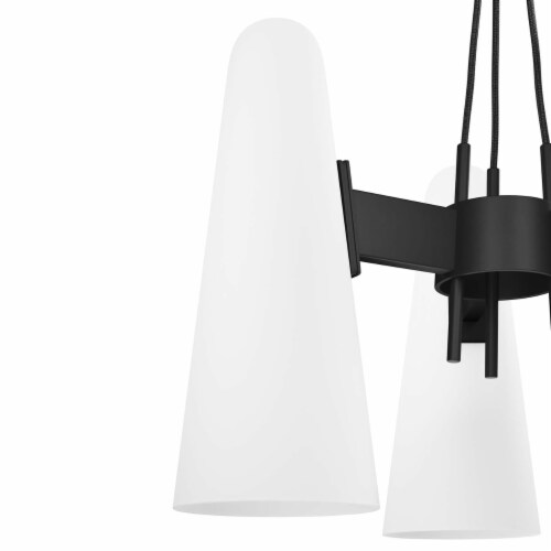 Beacon 3-Light Pendant Light, Opal Black Perspective: bottom