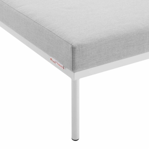 Harmony Sunbrella Outdoor Patio Aluminum Ottoman Gray Perspective: bottom