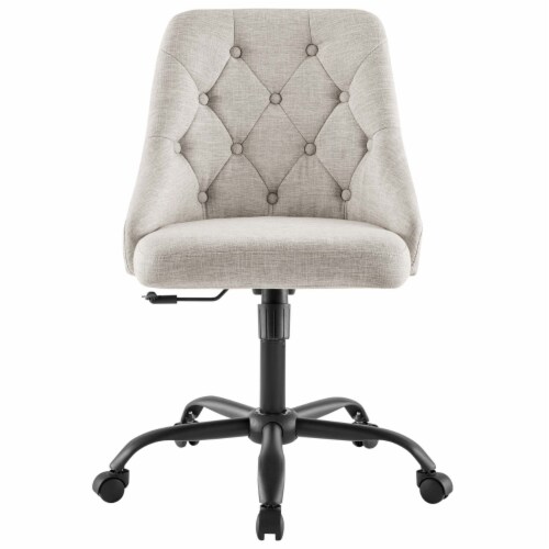 Beige upholstered online desk chair