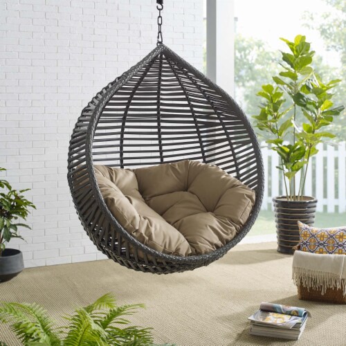Outdoor mocha papasan chair frame online