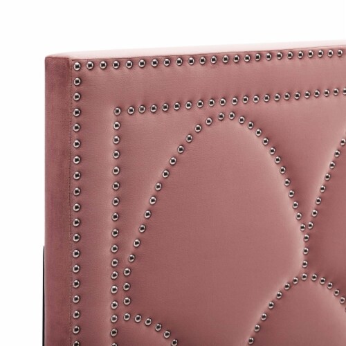 Greta Performance Velvet Twin Headboard, Dusty Rose Perspective: bottom