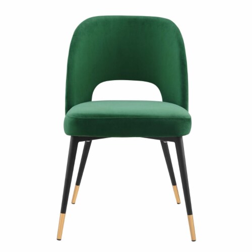 Rouse Performance Velvet Dining Side Chair Emerald Perspective: bottom