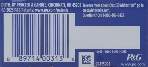 Crest® 3D WhiteStrips™Dental Whitening Kit Sensitive Perspective: bottom