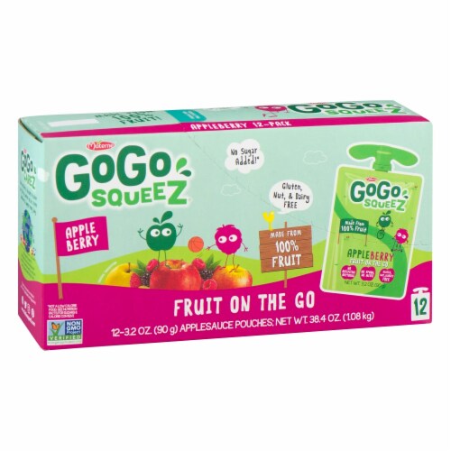 GoGo Squeez® Gluten-Free Apple Berry Applesauce Pouches Perspective: bottom