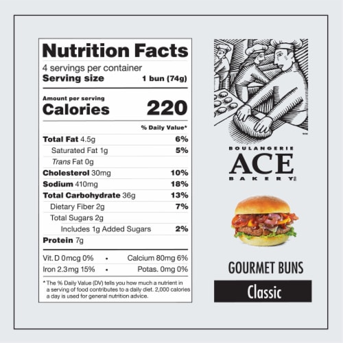 ACE Bakery® Classic Gourmet Burger Buns Perspective: bottom