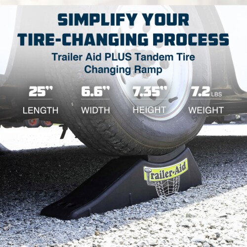 Camco Trailer Aid PLUS Tandem Trailer Tire Changing Ramp with 5.5 Lift