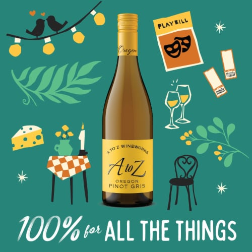 A to Z Wineworks Pinot Gris Oregon White Wine Perspective: bottom