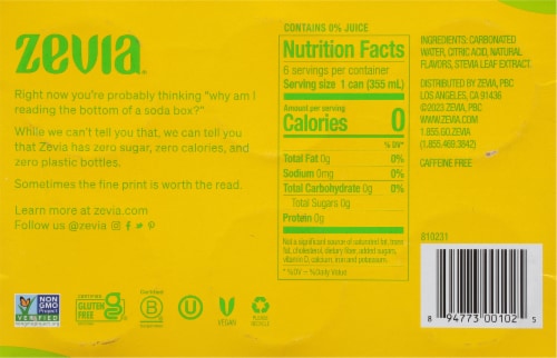 Zevia® Twist Soda Cans Perspective: bottom