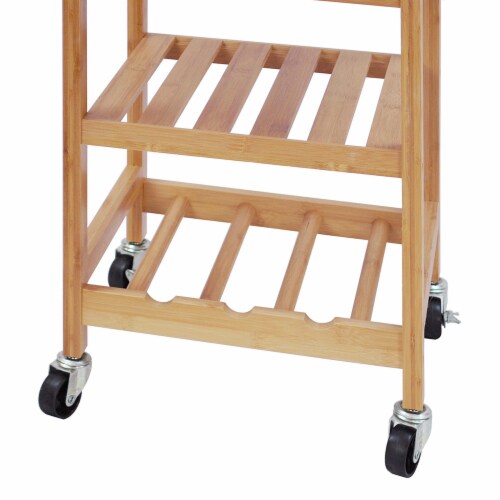 Oceanstar Bamboo Kitchen Trolley Perspective: bottom