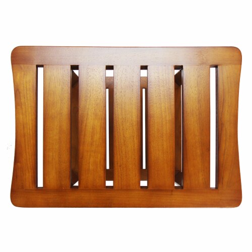 Oceanstar Solid Wood Spa Bench with Storage Shelf, Teak Color Finish Perspective: bottom