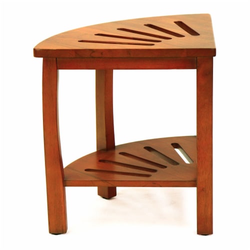 Oceanstar Corner Spa Shower Bench Seat with Storage Shelf Perspective: bottom