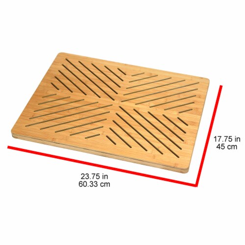 Oceanstar Bamboo Floor and Bath mat with Non-Slip Rubber Feet Perspective: bottom