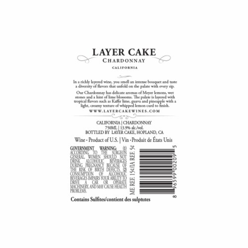 Layer Cake Chardonnay California White Wine Perspective: bottom