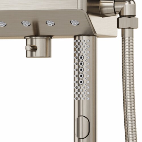 PULSE ShowerSpas AquaPower Brushed Nickel Shower System Perspective: bottom