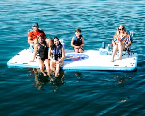 New Island Hopper Buddy 12 Foot Inflatable Swimming Water Platform Perspective: bottom