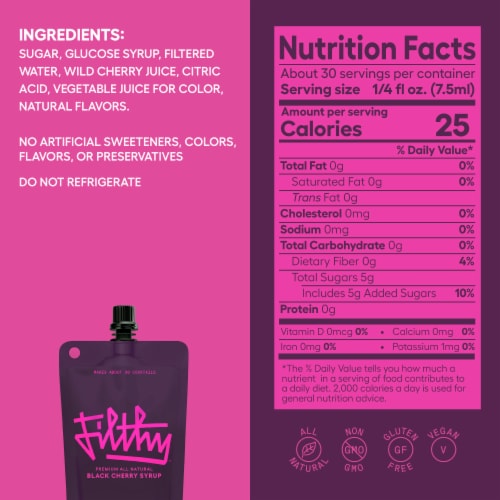 Filthy® Black Cherry Syrup Perspective: bottom