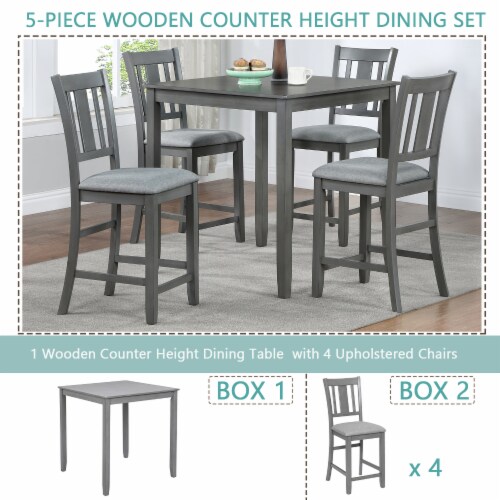 Simplie Fun Elegant 5 Piece Solid Wood Counter Height Dining Table and Chair Set 1 count Fry s Food Stores