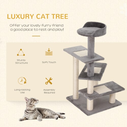 Simplie Fun Premium Cat Tree Haven Play, Scratch, and Rest for Happy Felines Perspective: bottom