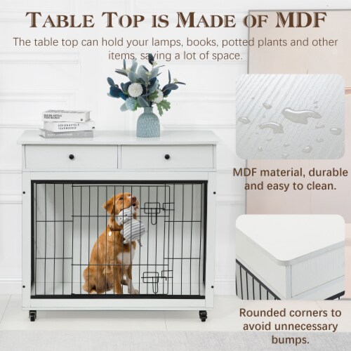 Simplie Fun Premium Dog Crate with Countertop Storage Drawers and Pet Area 1 count Mariano s