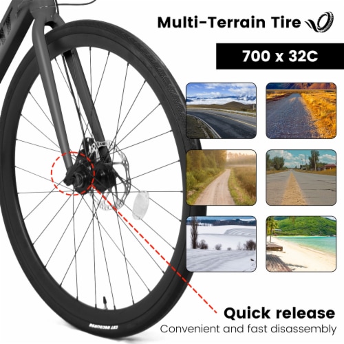 Simplie Fun Lightweight Road Bike with Disc Brakes Shimano Drivetrain and 700C Tires 1 count King Soopers