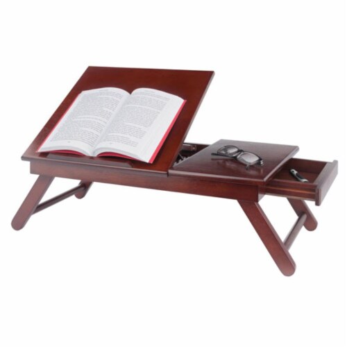 Hivvago Lap Desk Tilt Top and Storage Walnut 1 King Soopers