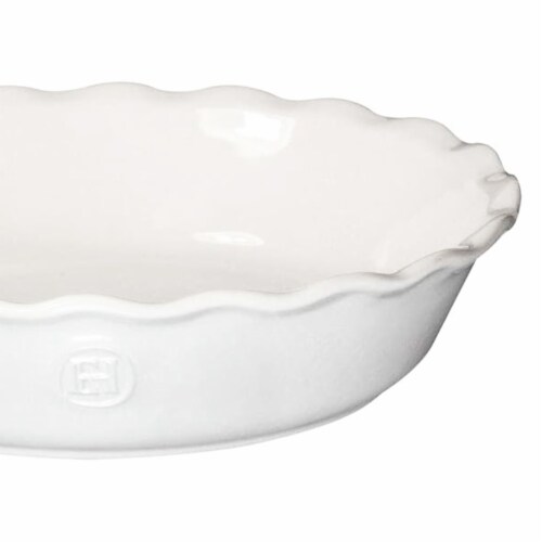 Emile Henry Round Modern Classics Ceramic Pie Dish Pan - White Perspective: bottom