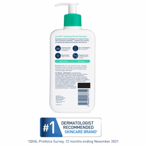 CeraVe Oil Control Foaming Face Wash Cleanser Perspective: bottom