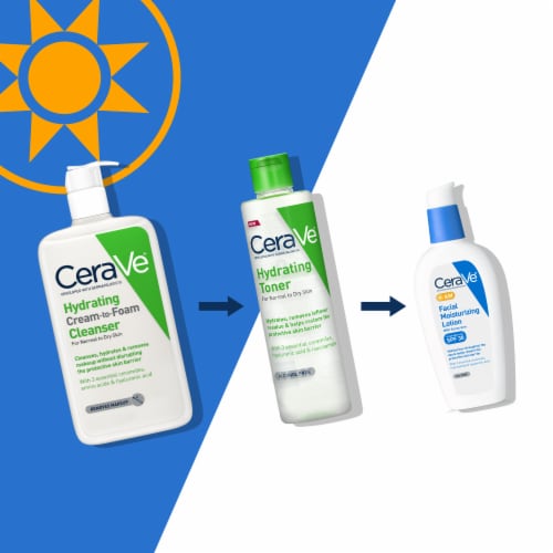 CeraVe Hydrating Cream-to-Foam Makeup Remover Face Wash Cleanser Perspective: bottom