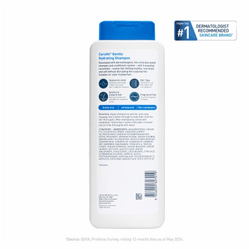 CeraVe Gentle Hydrating Shampoo, Fragrance Paraben & Sulfate Free Shampoo For All Hair Types Perspective: bottom
