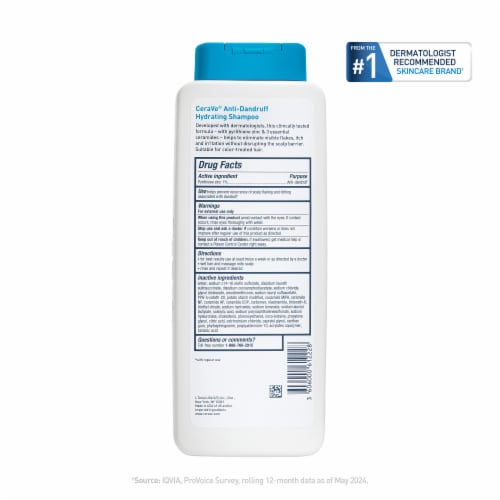CeraVe Hydrating Anti-Dandruff Shampoo, Fragrance Paraben & Sulfate Free Shampoo For All Hair Types Perspective: bottom