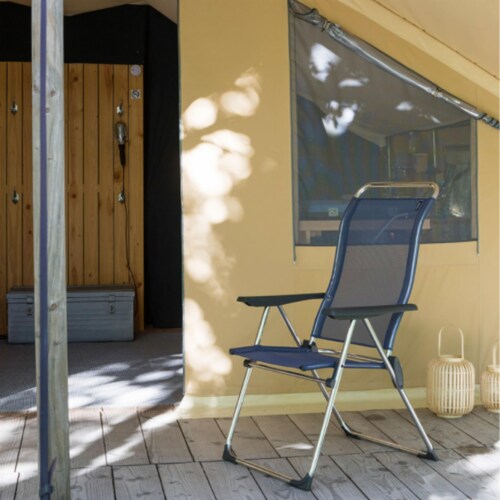 Lafuma Alu Cham Folding Camping Patio Mesh Sling Chair Ocean Blue Set of 4 1 Piece King Soopers