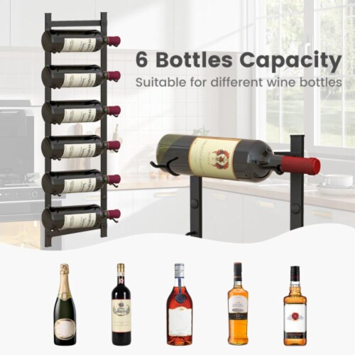 Hivvago Rust proof Wall Mounted Wine Rack for 6 or 9 Bottles-M Perspective: bottom