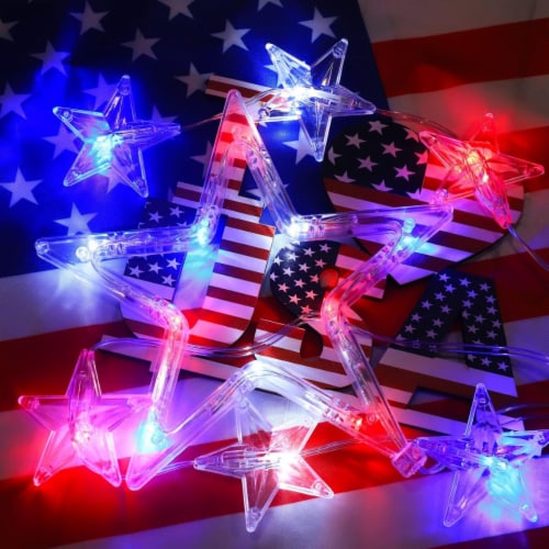 Star Silhouette Lights Battery Operated Fairy Lights for Independence Day Decor Set of 3 Set of 3 Pick n Save