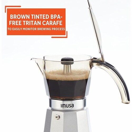 Imusa Espresso Maker with Detachable Base. Silver 1 Harris Teeter