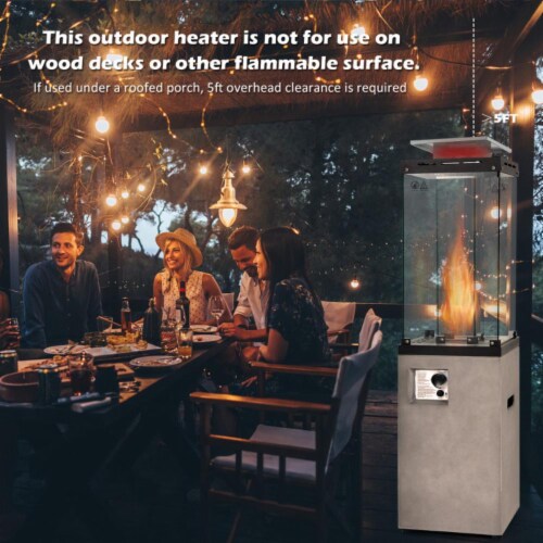 Hivvago 41 000 BTU Propane Patio Heater with Metal Hood-Gray Perspective: bottom