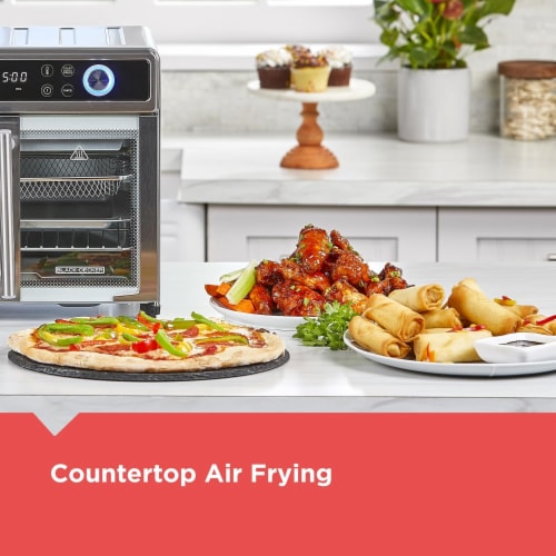 BLACK DECKER Crisp N Bake French Door Air Fryer Oven Silver 12 Cubic Inches Foods Co