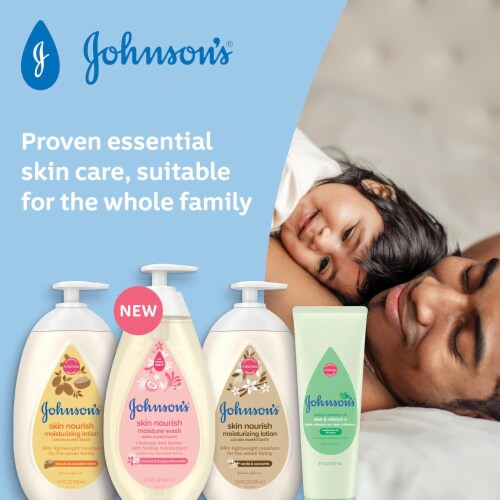 20.3 Oz Johnson's Baby Skin Nourishing Moisture Baby Body Wash With Vanilla & Oat Perspective: bottom