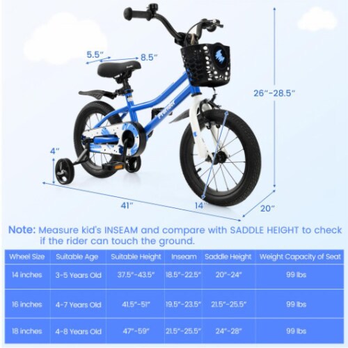 Kids bike size 14 2025