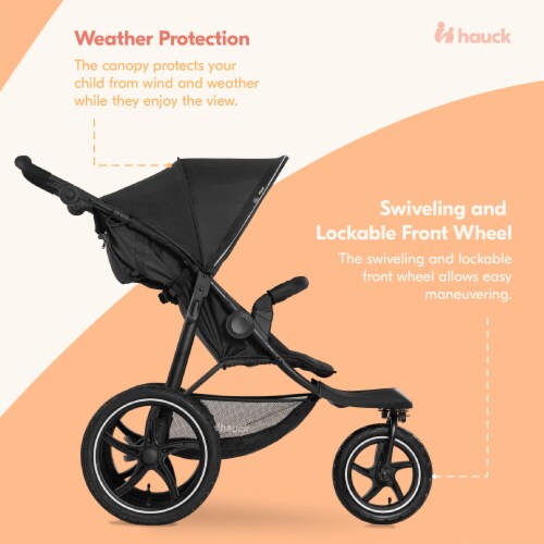 hauck Runner 2 Compact Foldable Tricycle Jogger Buggy Stroller Pushchair Black 1 Piece Harris Teeter