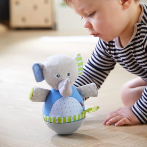 HABA Roly Poly Elephant Soft Wobbling & Chiming Baby Toy Perspective: bottom