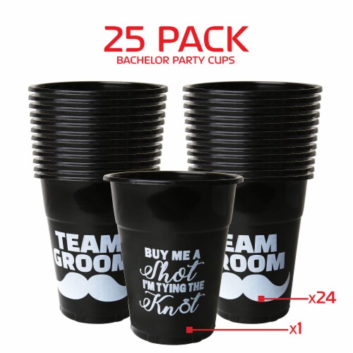 Neliblu Bachelor Party Supplies - Team Groom Cups Bulk Pack of 25 Plastic Cups Perspective: bottom