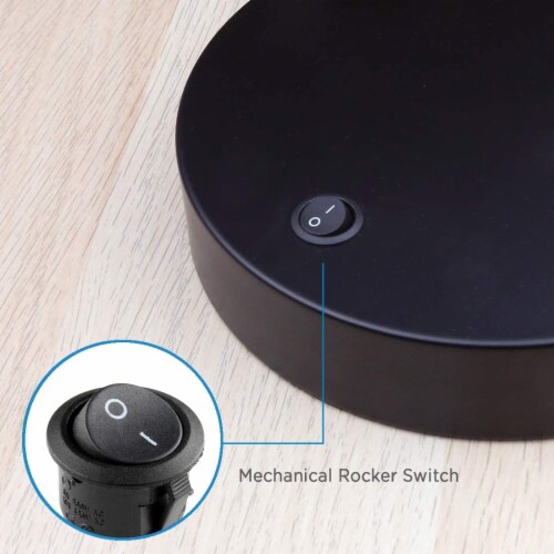 ATAYAL OB LED Desk Lamp USB Charging Port, 270° Swivel Arms Soft White Reading Light, Black Perspective: bottom