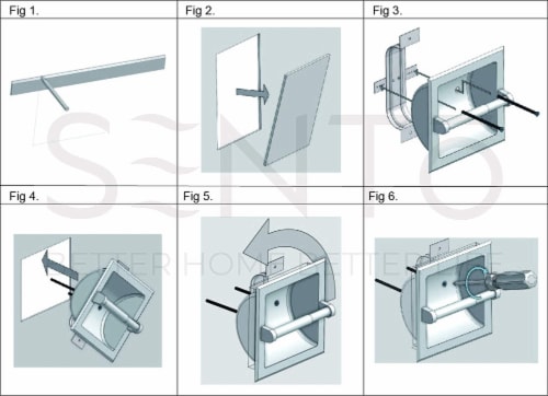 ATAYAL Recessed Toilet Paper Holder, Metal, Easy Installation, Satin Brass Perspective: bottom