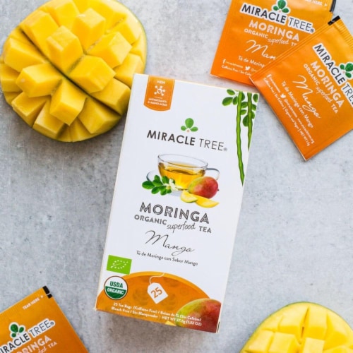 Organic Moringa Superfood Tea Mango -- 25 Tea Bags Perspective: bottom