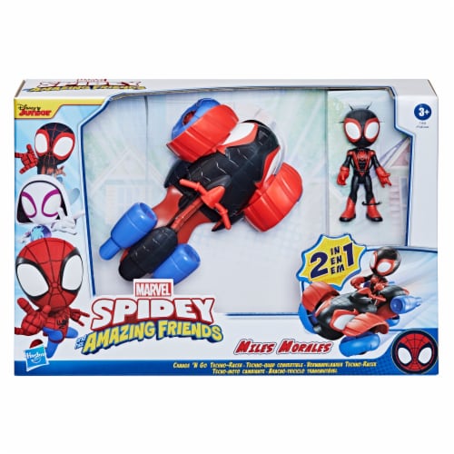 Hasbro Disney Junior Marvel Spidey and His Amazing Friends Techno-Racer Miles Morales Perspective: bottom