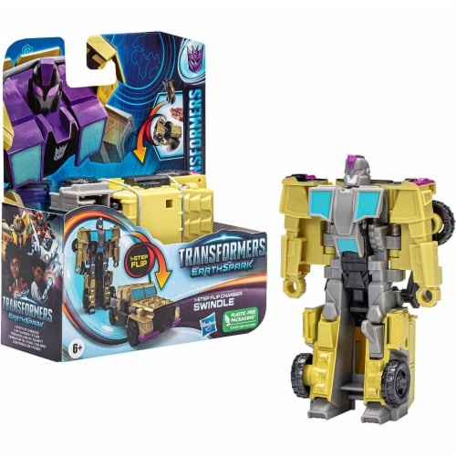 Transformers Toys EarthSpark 1-Step Flip Changer Swindle 4-Inch Action Figure, Robot Toys Perspective: bottom