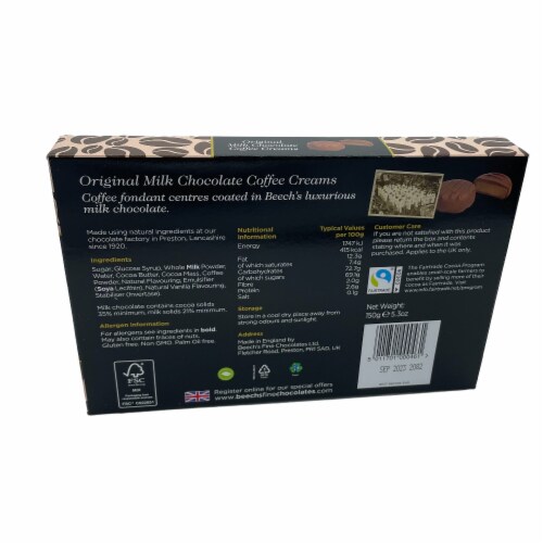 Beech's Fine Chocolates | Milk Chocolate Coffee Creams | Made in the UK | 3 Pack 150g Each Perspective: bottom