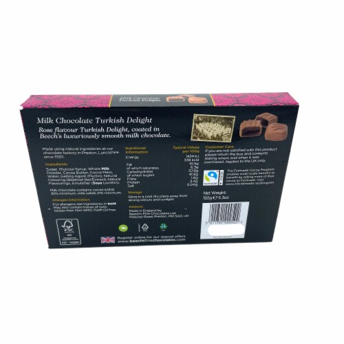 Beech's Fine Chocolates | Milk Chocolate Turkish Delight | Made in the UK| 3 Pack 150g Each Perspective: bottom