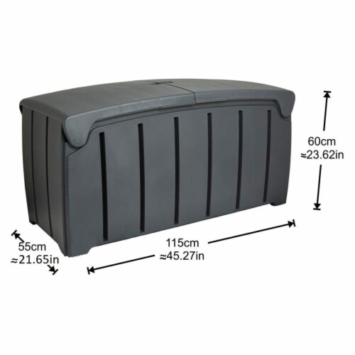 Strata Products Outdoor 85 Gallon Garden Storage Box with Double Door Lid, Black Perspective: bottom
